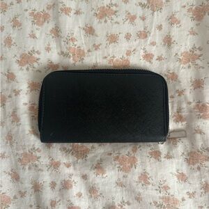 Black Zip-Around Wallet